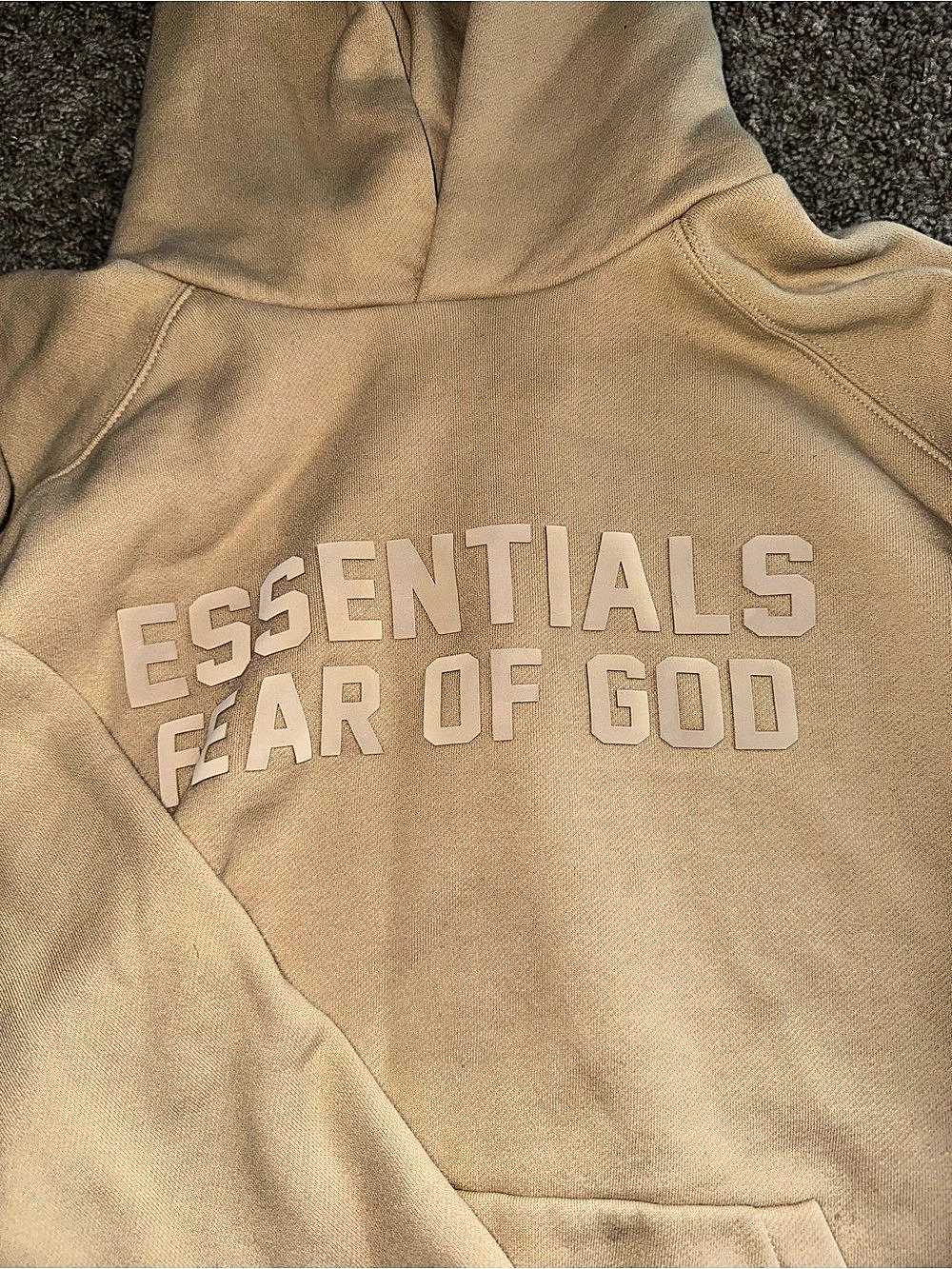 Fear of God Essentials Pullover Hoodie in Beige